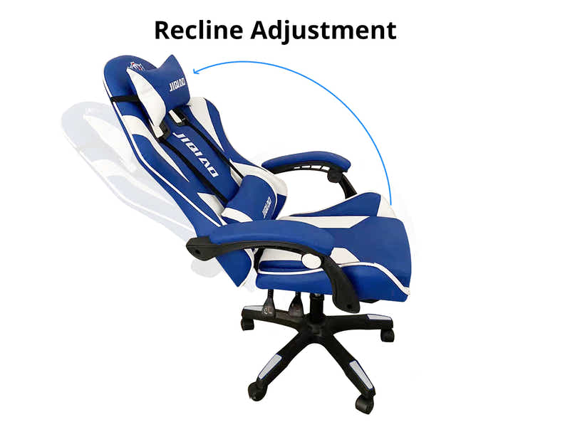 Josslyn Massage Gaming Chair Blue + White