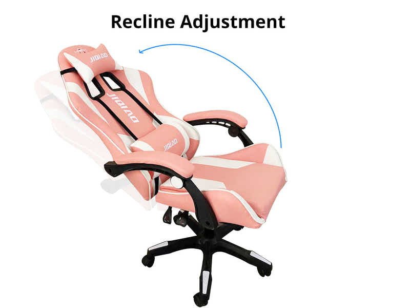 Josslyn Massage Gaming Chair Pink + White