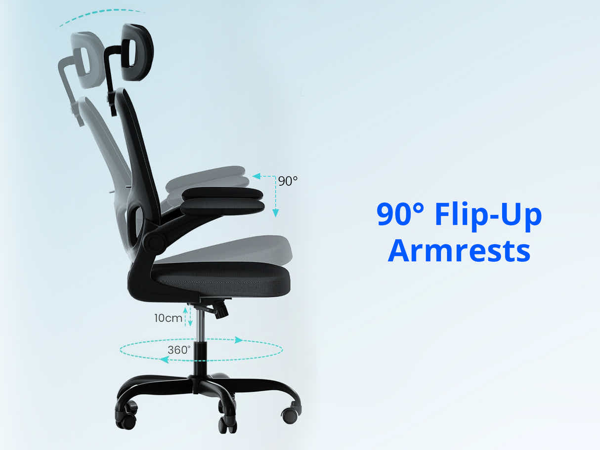 Home Office Desk with Storage Black & Molina Mesh Task Chair Black+Black