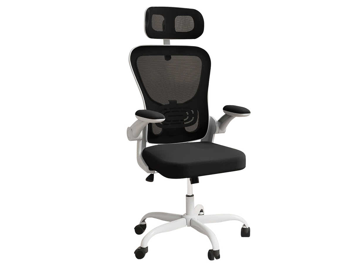 Home & Office Desk With Storage Drawer & Molina Mesh Task Chair White+Black