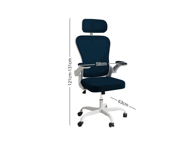 Molina Mesh Task Chair White+Blue