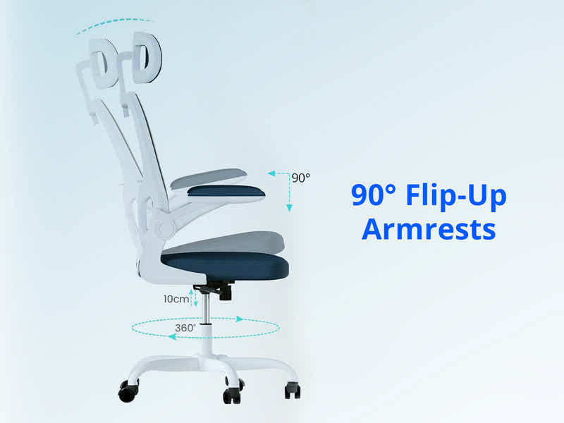 Molina Mesh Task Chair White+Blue
