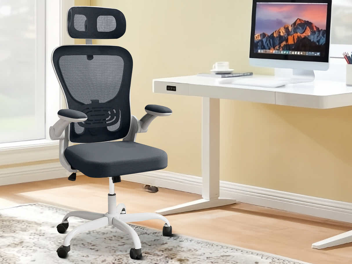 Molina Mesh Task Chair - White + Grey