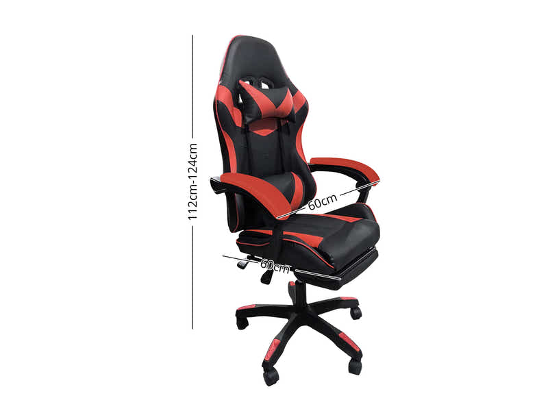 Gaming Table R6 120cm & Faron Gaming Chair PVC Red
