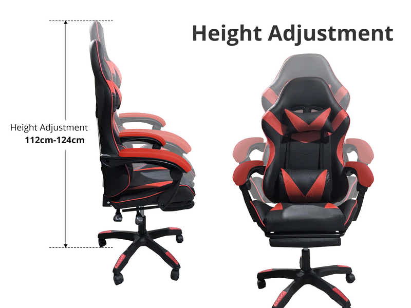 Gaming Table R6 120cm & Faron Gaming Chair PVC Red