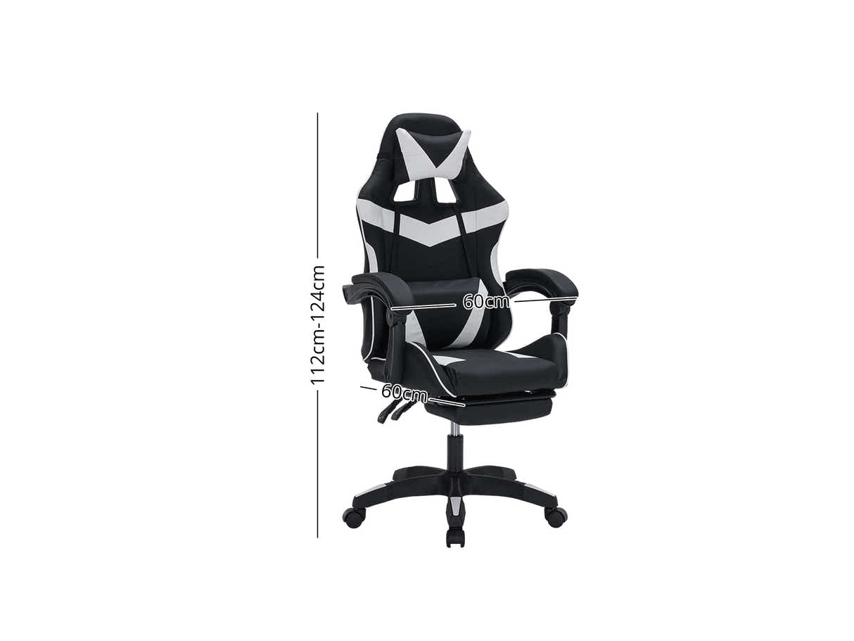 Gaming Table L2R Right 160CM & Faron Gaming Chair PVC White