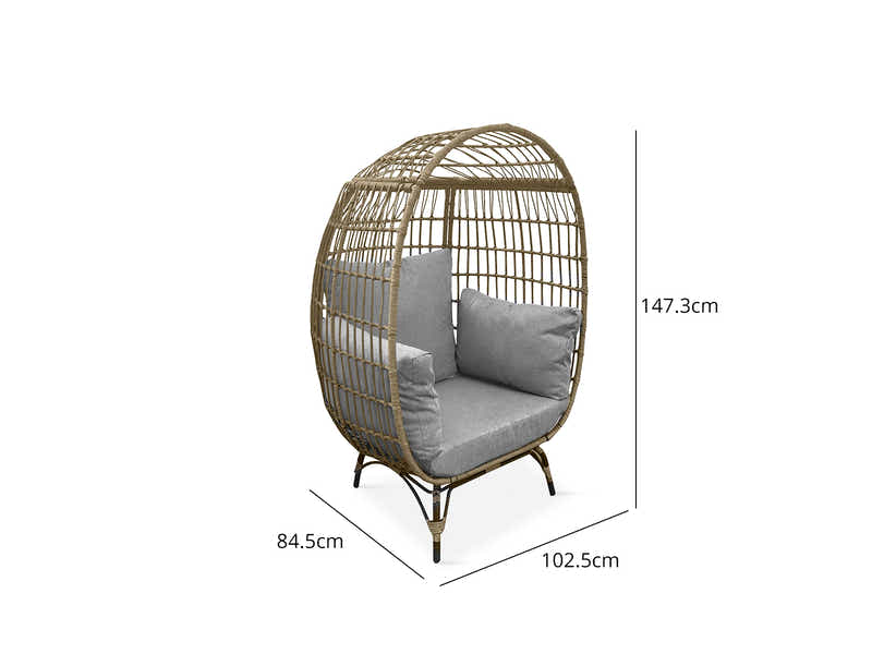 Standing Outdoor Egg Chair - Brown & Grey