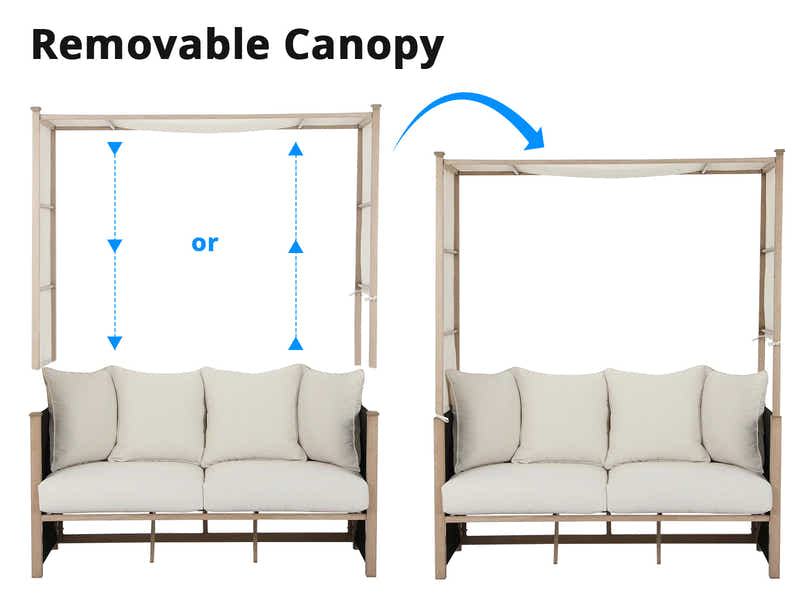 Steel Day Bed with Canopy