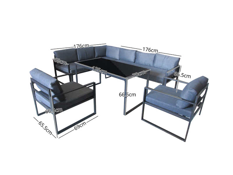5pc Outdoor Corner Sofa Set PE