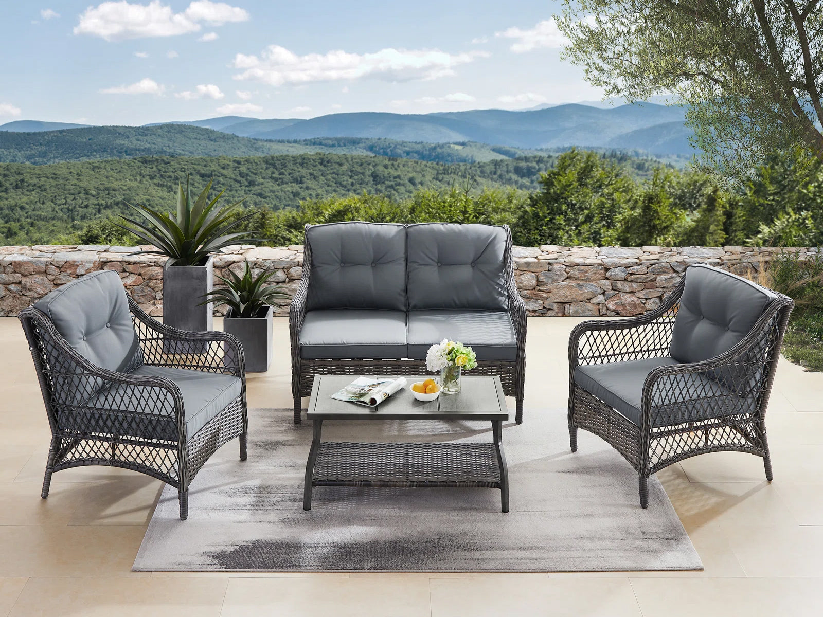 4pc Outdoor Sofa Set PE rattan