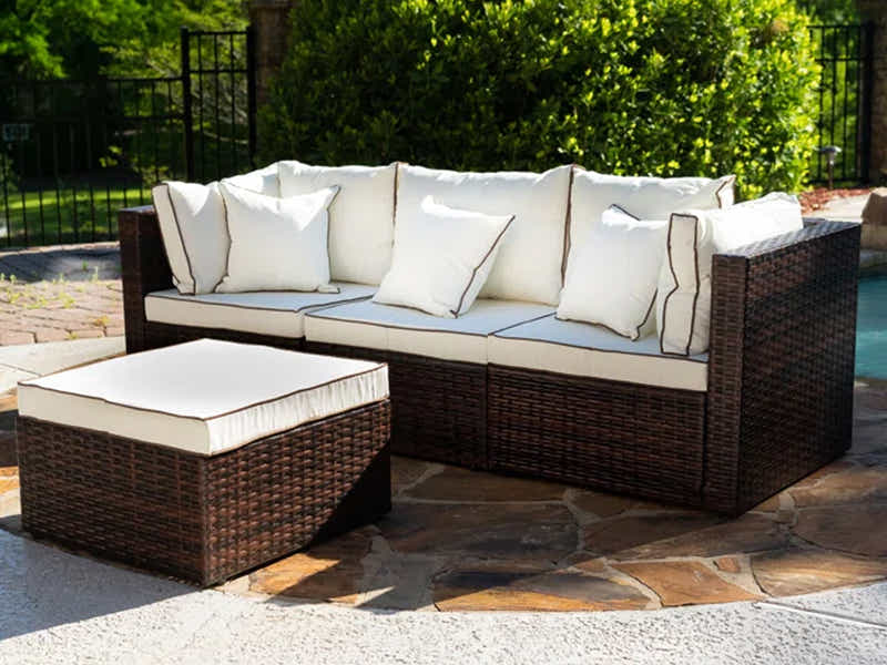 Hampton 4PC PE Rattan Outdoor Sofa Set