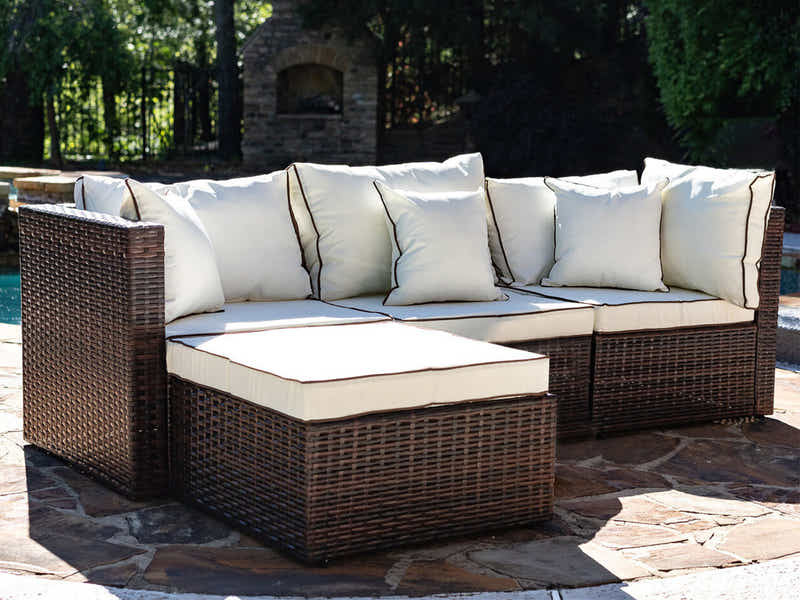 Hampton 4PC PE Rattan Outdoor Sofa Set