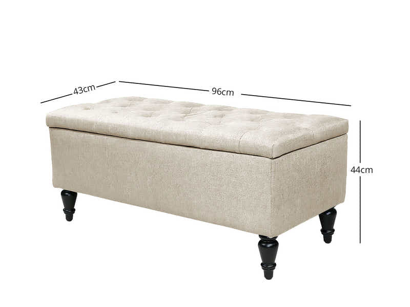 Abble Storage Ottoman Linen Beige M