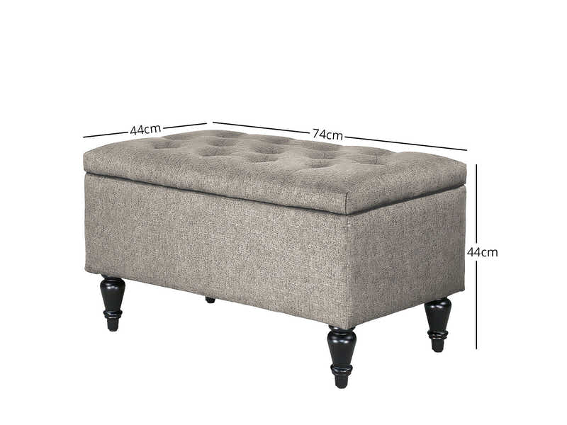 Abble Storage Ottoman Linen Grey S