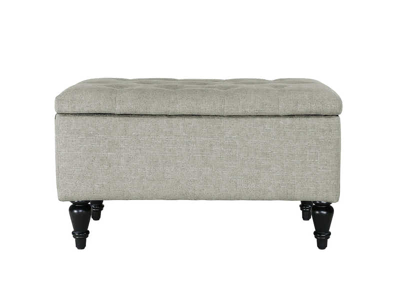 Abble Storage Ottoman Linen Grey S