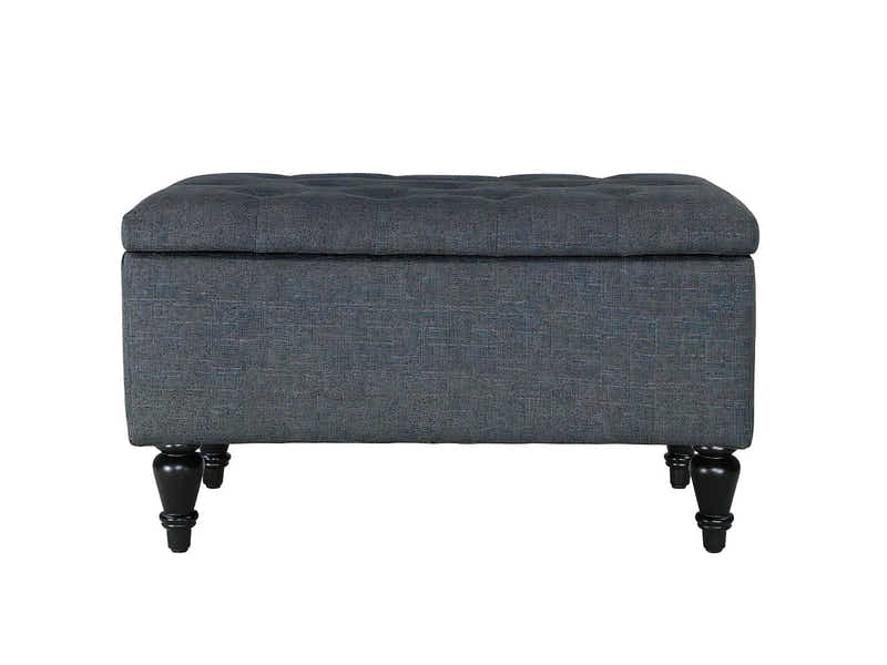 Abble Storage Ottoman Linen Navy S