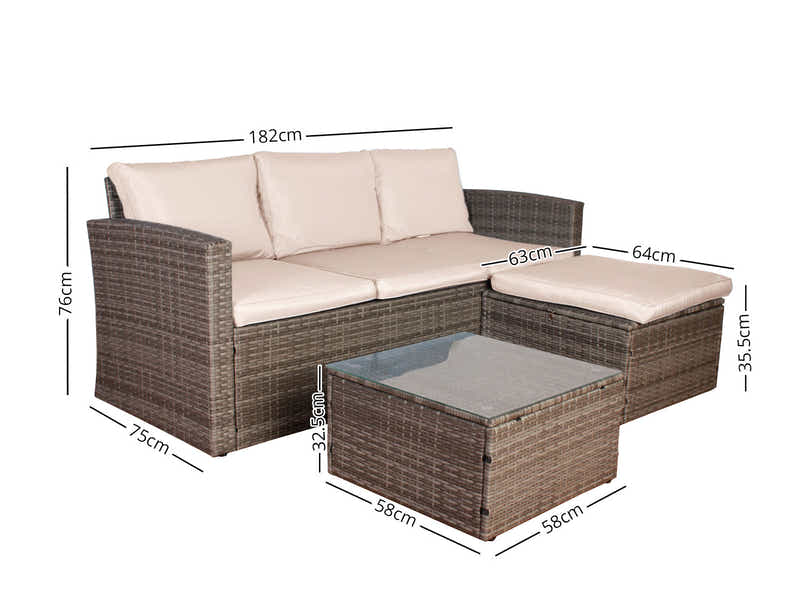 Outdoor Sofa with Storage PE wicker