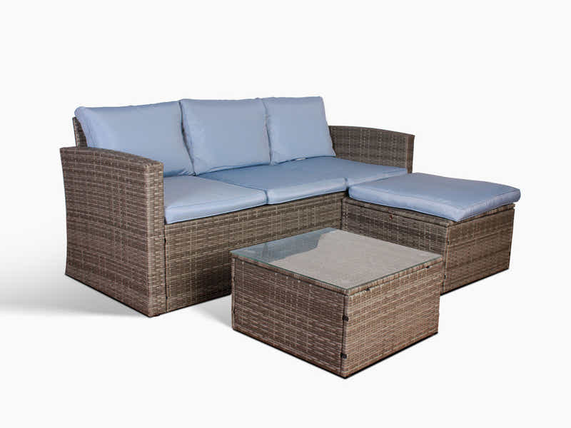 Outdoor Sofa with Storage PE wicker