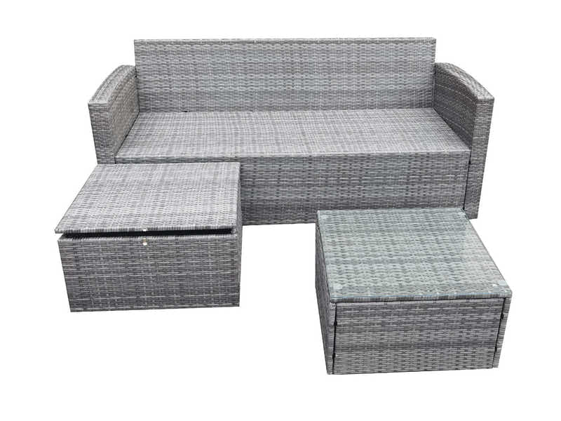 Rio 3PC Outdoor Sofa Set Blue PE rattan