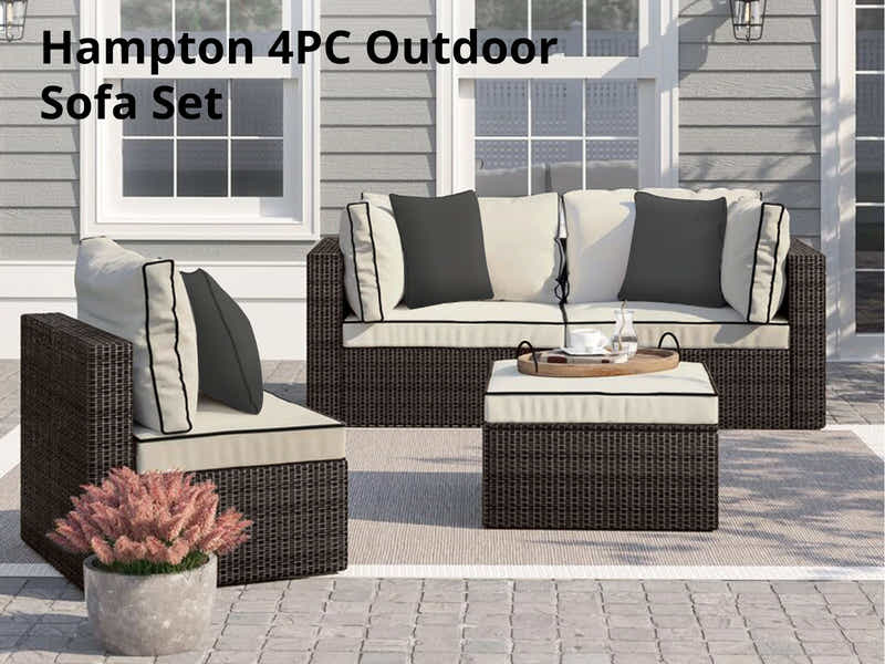 Hampton 4PC Outdoor Sofa Set PE rattan