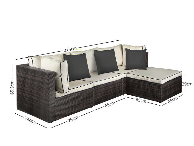 Hampton 4PC Outdoor Sofa Set PE rattan