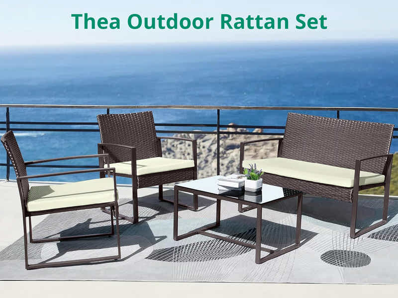 Thea Outdoor Rattan Set PE rattan