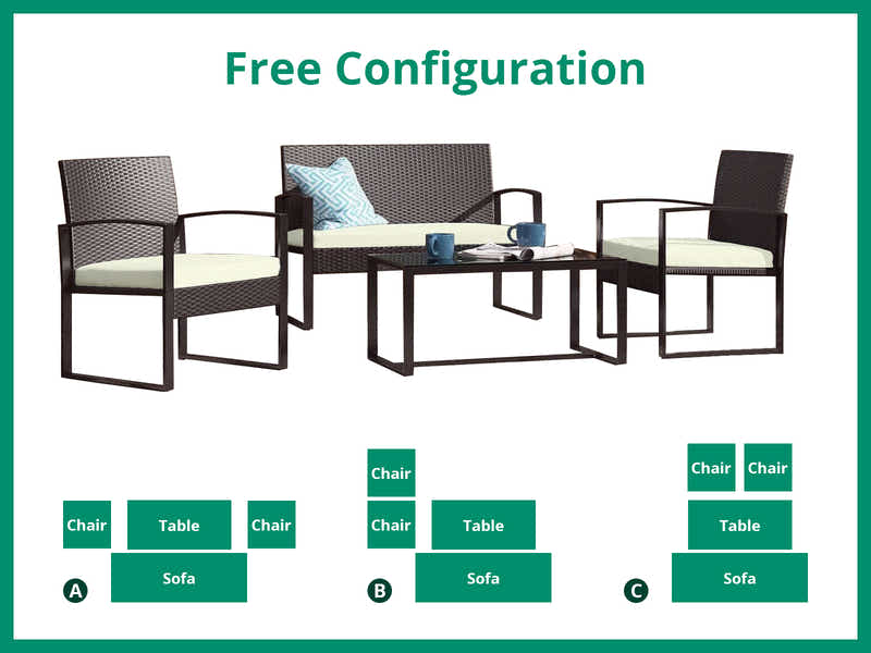 Thea Outdoor Rattan Set PE rattan