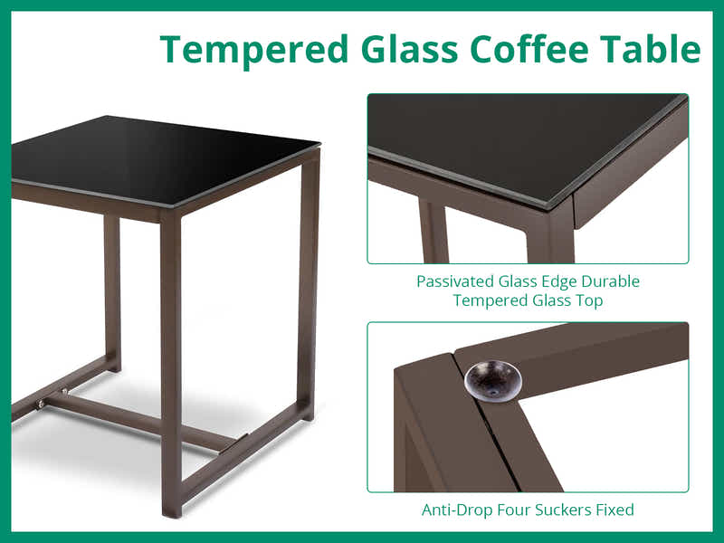 Livonia Outdoor Rattan Set Brown PE rattan