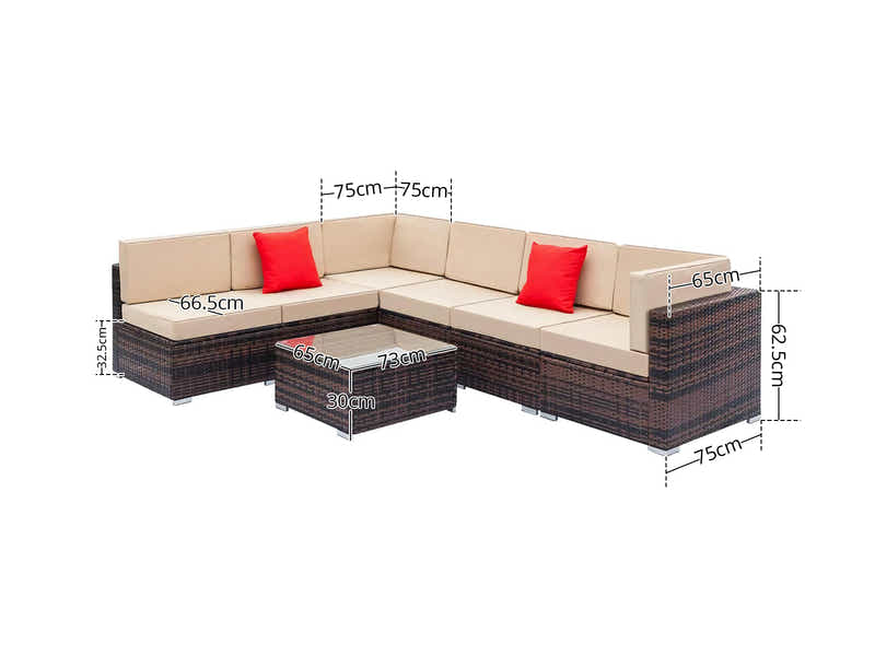 Caelan 7PC Outdoor Sofa Set