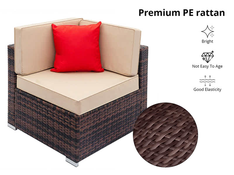 Caelan 7-Piece Outdoor Set - Brown + Beige