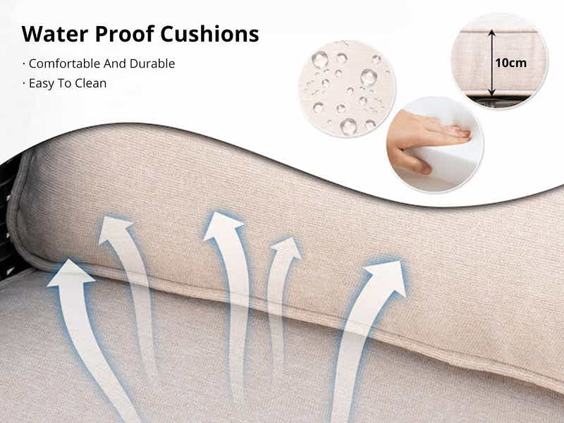 Fionnula 3PC Rattan Set Dark Brown+Khaki