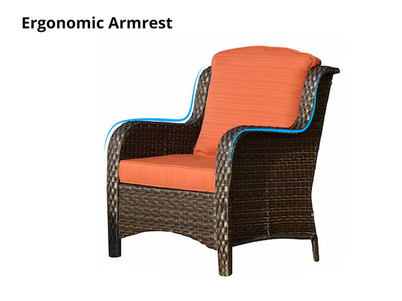 Fionnula 3PC Rattan Set Dark Brown+Orange