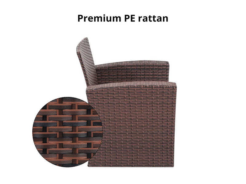 Geoff 4PC Outdoor Set Brown+Grey