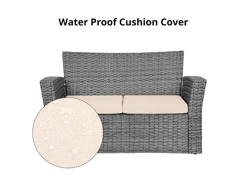 Geoff 4PC Outdoor Set Grey+Beige