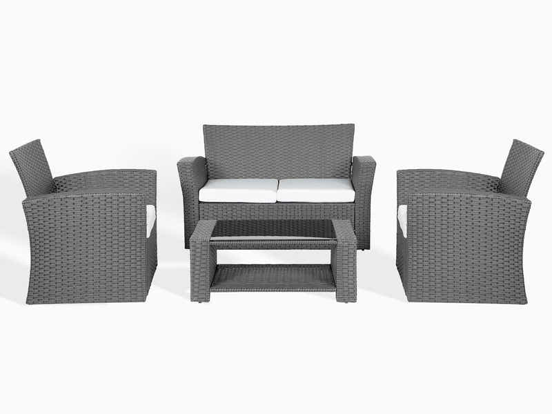 Geoff 4PC Outdoor Set Grey+White