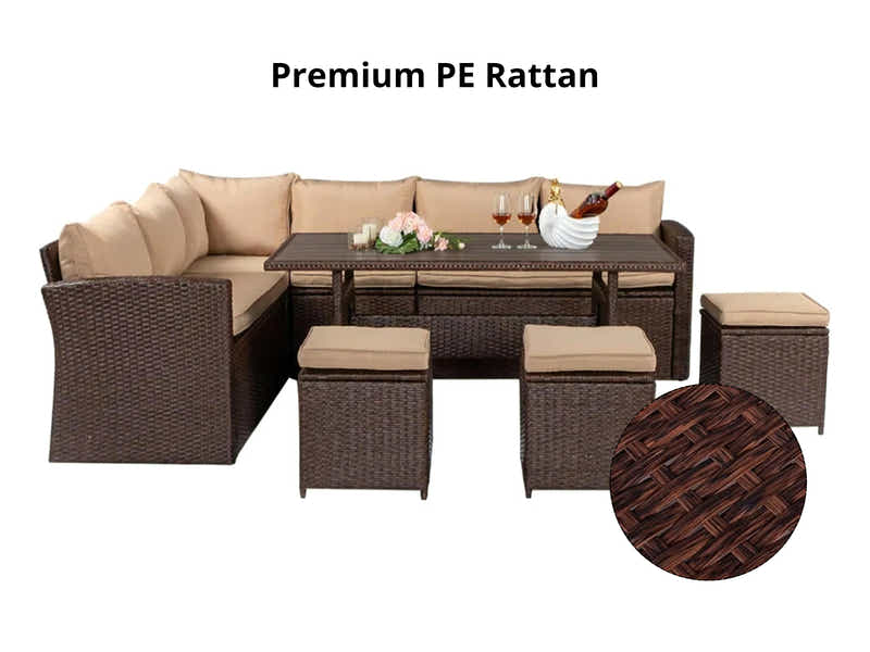 Allyn 8-Piece Outdoor Set - Brown