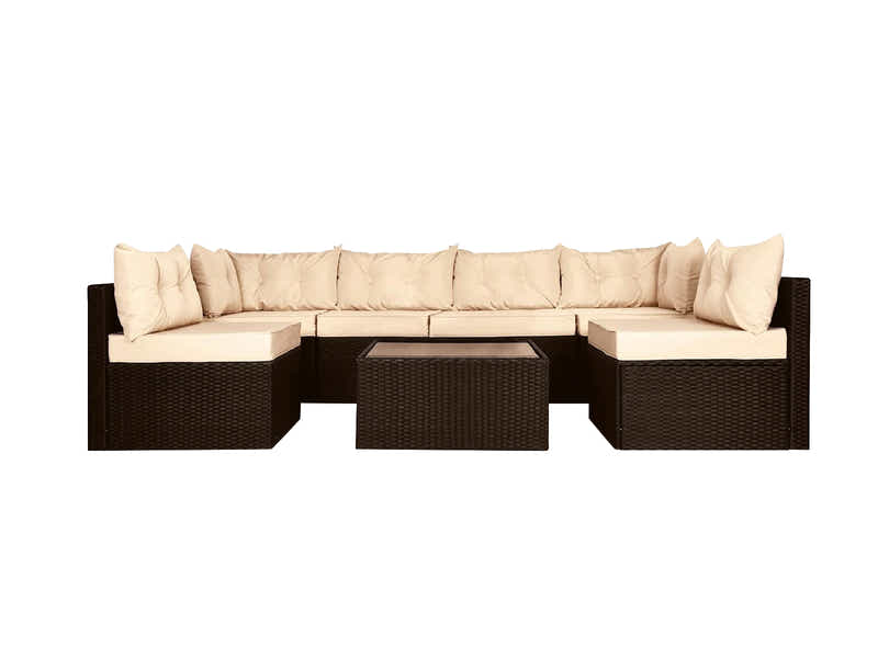 Shelby 5PC Outdoor Set Brown+Beige