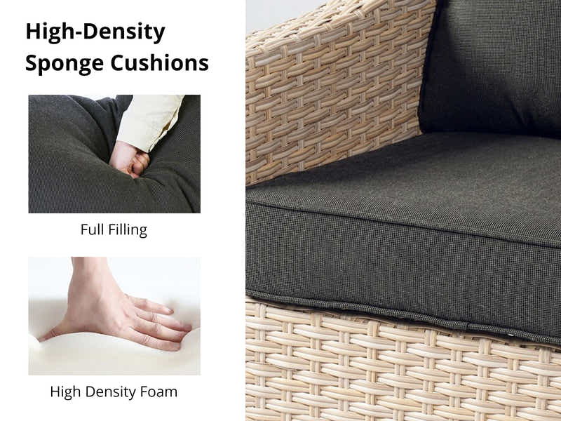 Sanstar 2PC Patio Set Khaki+Black