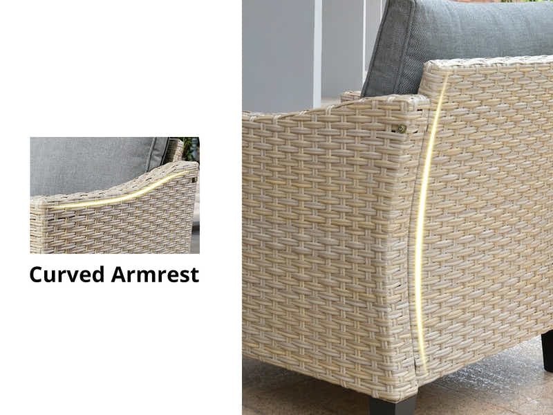 Sanstar 2PC Patio Set Khaki+Grey