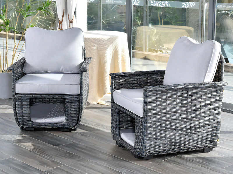 Aphrodite Patio Chair x2 Grey+Grey
