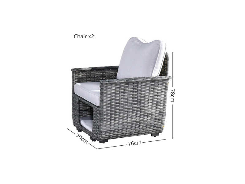 Aphrodite Patio Chair x2 Grey+Grey