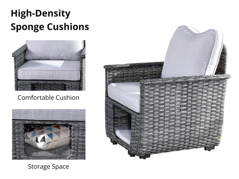 Aphrodite Patio Chair x2 Grey+Grey
