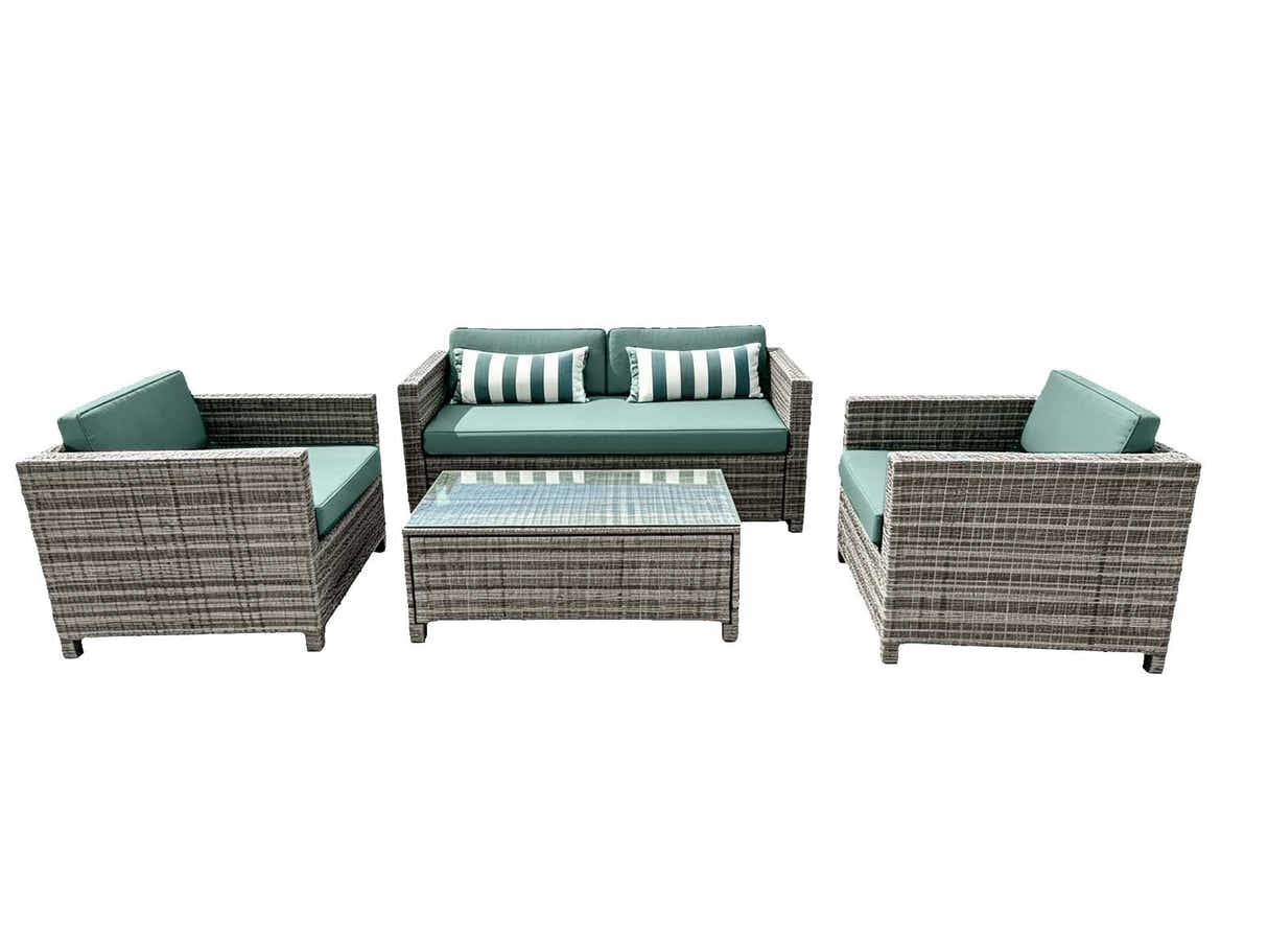 DS Merian 4PC Patio Set Light Grey+Dark Cyan