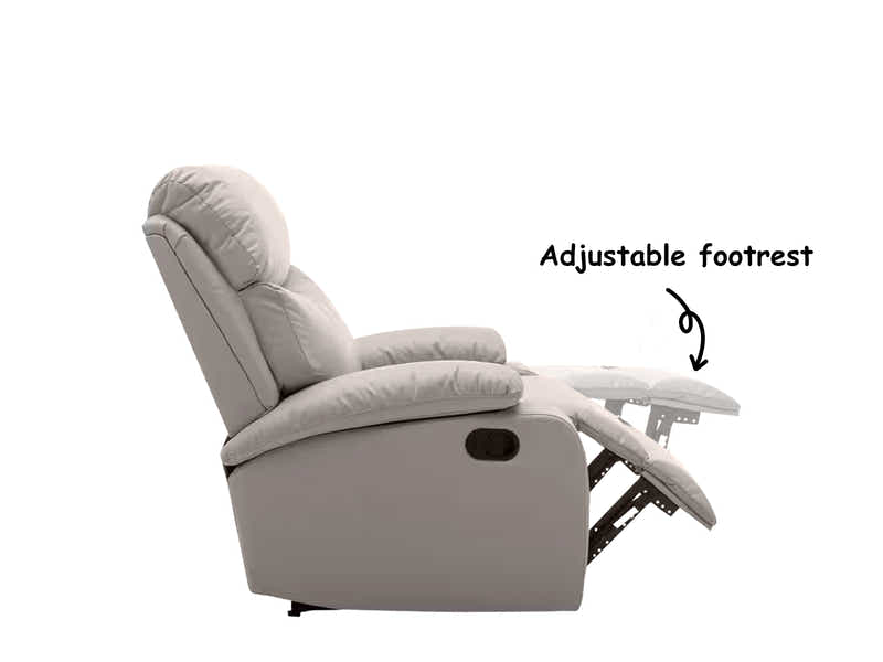 DS Giselle PU Leather Recliner Chair - Beige