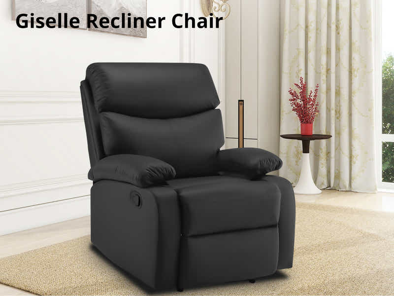 DS Giselle Recliner Chair PU Black