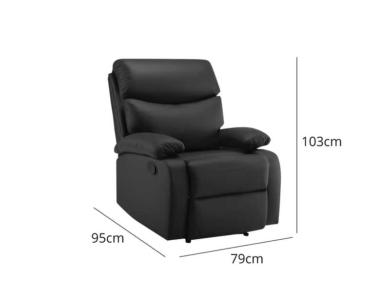 DS Giselle Recliner Chair PU Black
