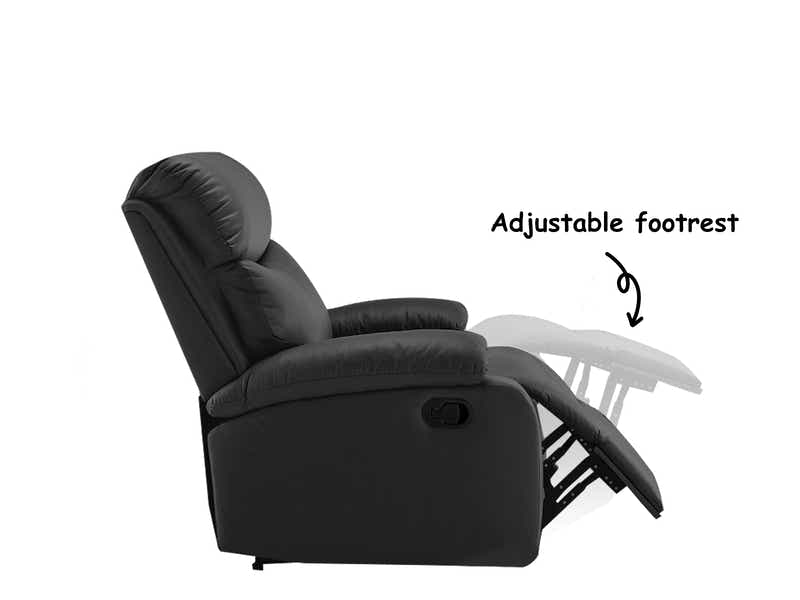 DS Giselle Recliner Chair PU Black