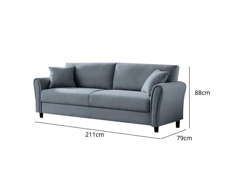 Cozza Linen Sofa - Blue