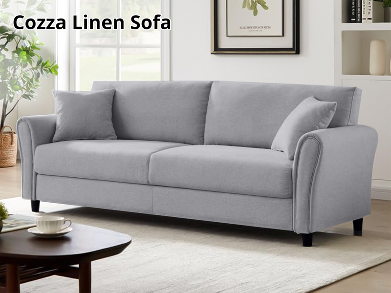 Cozza Linen Sofa - Light Grey