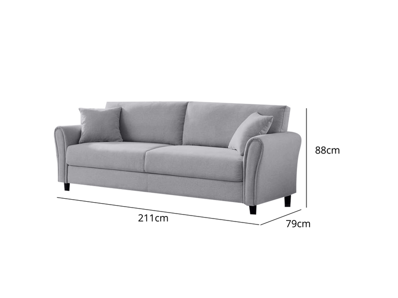 Cozza Linen Sofa - Light Grey